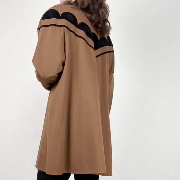 Vintage Wool Oversized Jacket Coat Tench Peacoat Preppy Eclectic Grandma 80s 90s - Picture 4 of 11